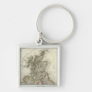Grossbritannien, Irland Fyrkantig Silverfärgad Nyckelring