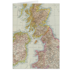 Grossbritannien, Irland - Karta i Förenade kungar Hälsningskort