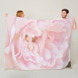 grosse Fleecedecke "Roses", rosa Fleecefilt