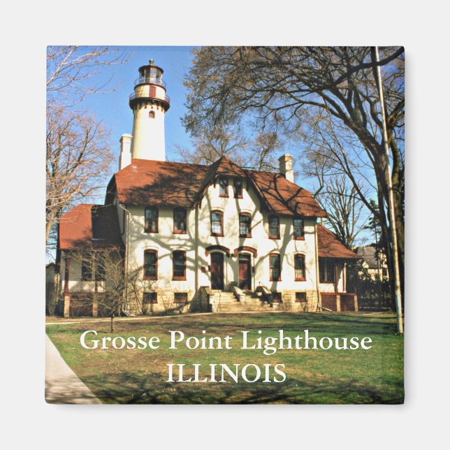 Grosse Point Lighthouse, Illinois Magnet (Framsidan)