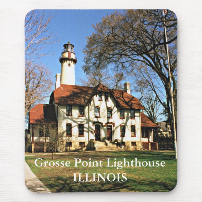 Grosse Point Lighthouse, Illinois Mousepad Musmatta (Framsidan)