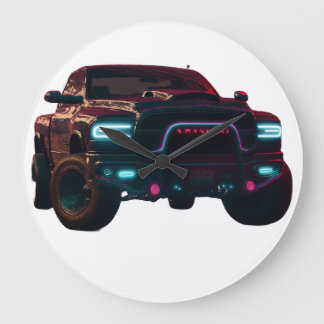 Große Wanduhr Dodge TRX Neon Truck Stor Klocka