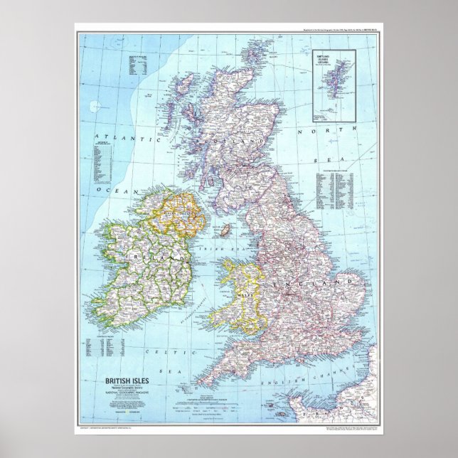 " GroßËen: 1979 Britische Insel Karte ... Poster (Framsidan)