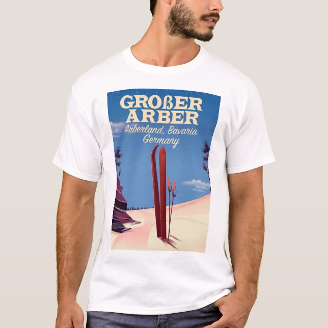 Großer Arber, Arberland, bayerskt tyskt skidåkning T-shirt (Framsida)