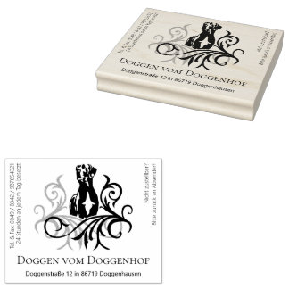 Großer Doggen Stempel viel Text Stämpel