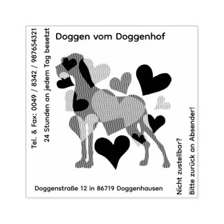 Großer Doggen Stempel viel Text Stämpel
