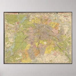 Grosser Verkehrs-Plan Berlin 1908 – Historisk kart Poster