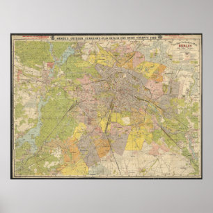 Grosser Verkehrs-Plan Berlin 1908 – Historisk kart Poster