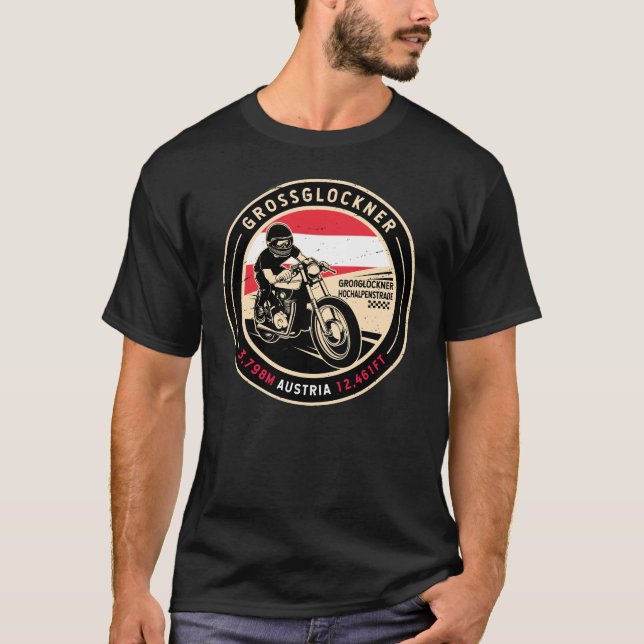 Grossglockner | Österrike | Motorcykel T Shirt (Framsida)