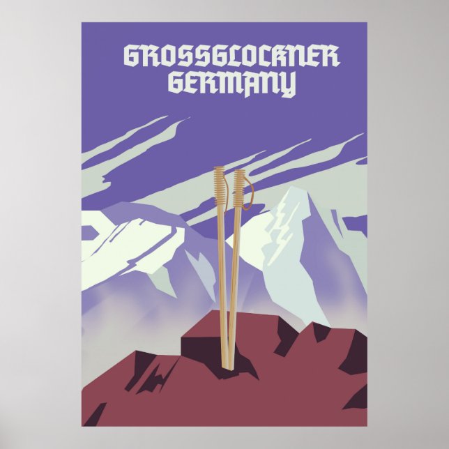 Grossglockner poster Tysklant berg. (Framsidan)