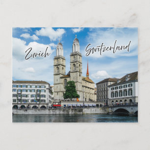 Grossmunsterkyrkan i Zürich Schweiz Vykort