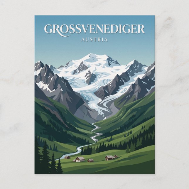 Großvenediger Österrike Vykort (Framsida)