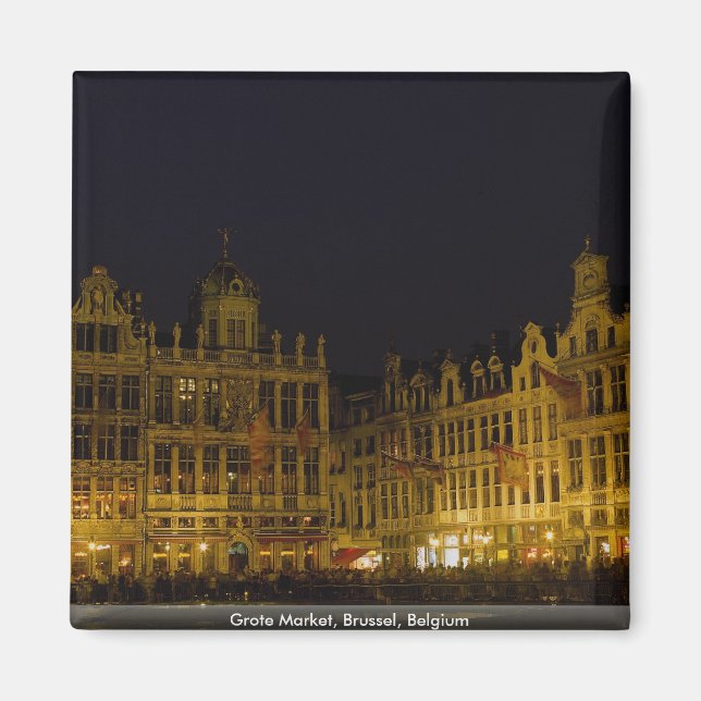 Grote Market, Bryssel, Belgien Magnet (Framsidan)