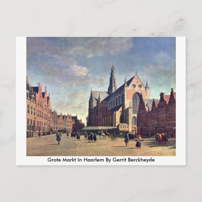 Grote Markt in Haarlem av Gerrit Berckheyde Vykort (Framsida)