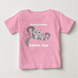 Grote zus aanpasbaar naam met eekhoorntjes baby t shirt