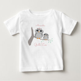 Grote zus aanpasbaar naam met uiltjes t shirt