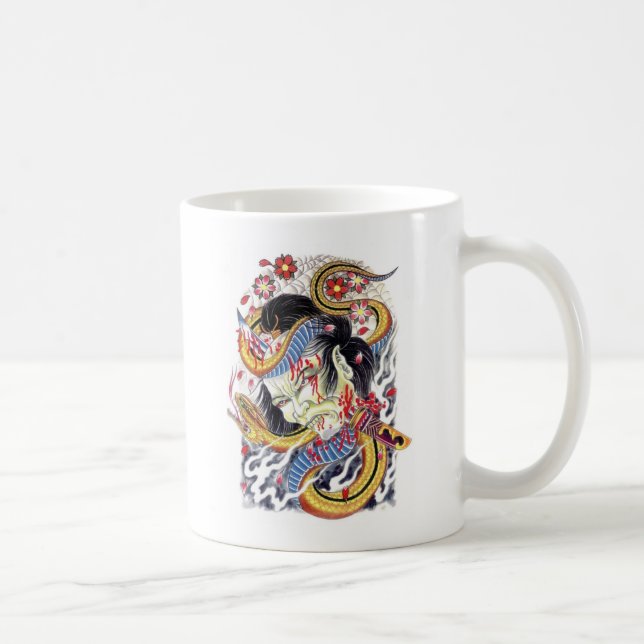 Grotesk & Orm Tatuering Design Kaffemugg (Höger)