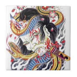 Grotesk & Orm Tatuering Design Kakelplatta