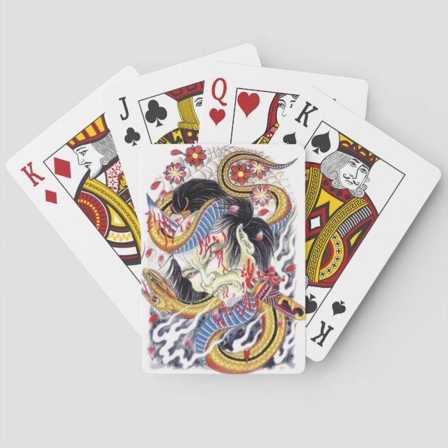 Grotesk & Orm Tatuering Design Spel Kort (Baksidan)