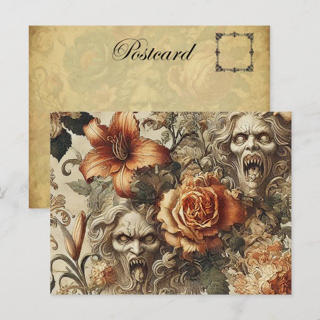 Grotesque Elegance - Gothic Victorian Helg Vykort (Fram/baksida)