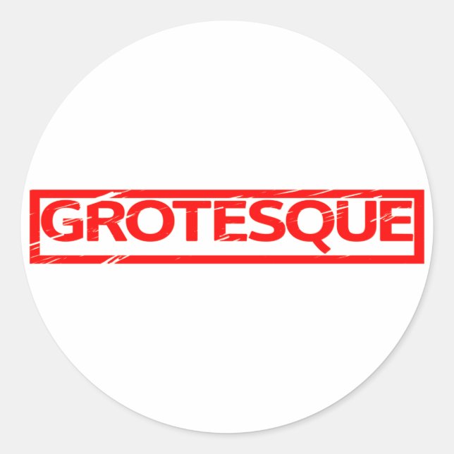 Grotesque Frimärke Runt Klistermärke (Framsida)