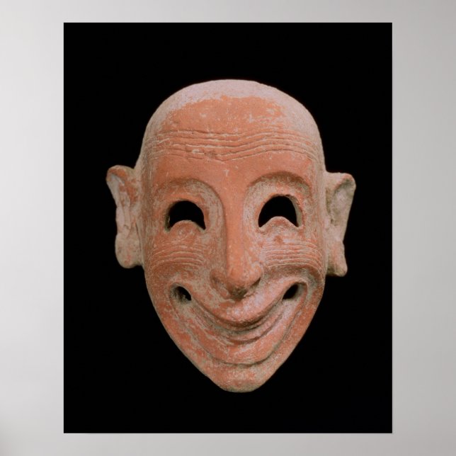 Grotesque mask, från Motya, 6e-sekel BC (terrac) Poster (Framsidan)