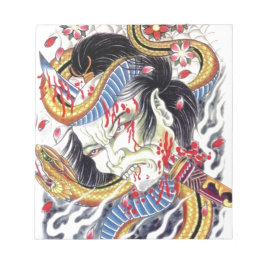 Grotesque & Snake Tattoo Design Anteckningsblock