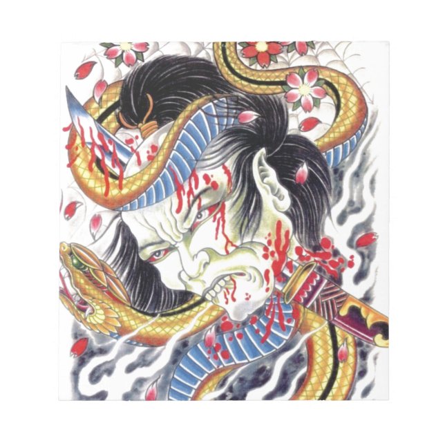 Grotesque & Snake Tattoo Design Anteckningsblock (Framsida)