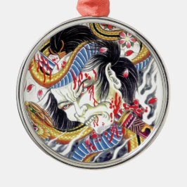 Grotesque & Snake Tattoo Design Julgransprydnad Metall