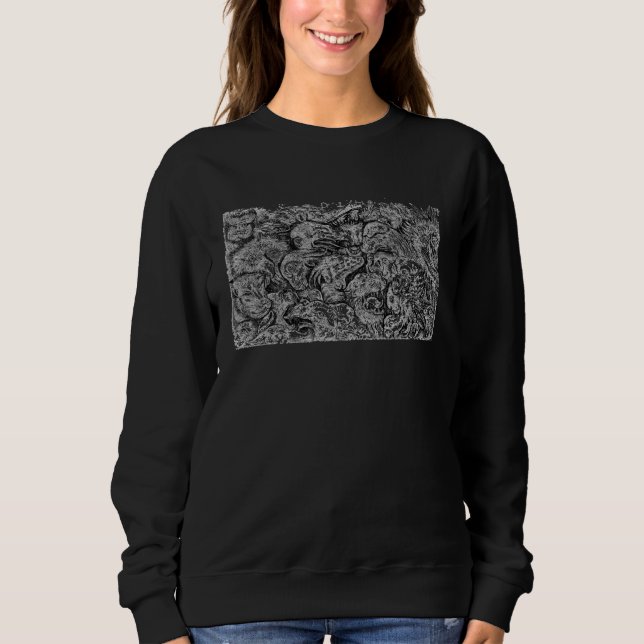 Grotesque Strange Middle Ages Hell Vibes Monsters T Shirt (Framsida)
