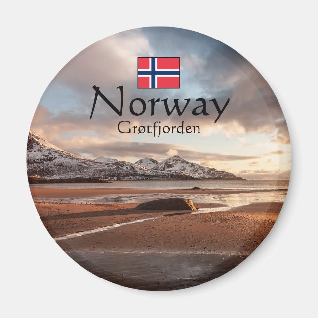 Grotfjorden Norge Souvenir Magnet (Framsidan)
