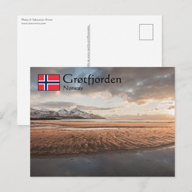 Grotfjorden Norge Vykort (Fram/baksida)