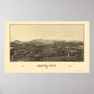 Groton, MORSA Panoramic Karta - 1886 Poster