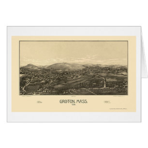 Groton panorama- karta för MORSOR - 1886 Hälsningskort
