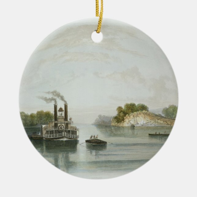 Grotta-i-Sten beskådar på Ohio, pläterar 7 från Julgransprydnad Keramik (Framsidan)