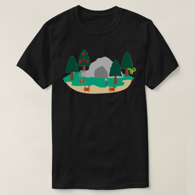 grotta på strand t shirt (Design framsida)