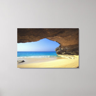 Grotta vid French Bay, San Salvador Island, Canvastryck