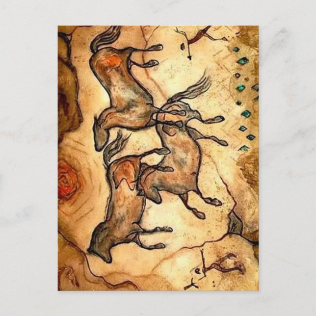 Grottahästar ** vykort (Framsida)