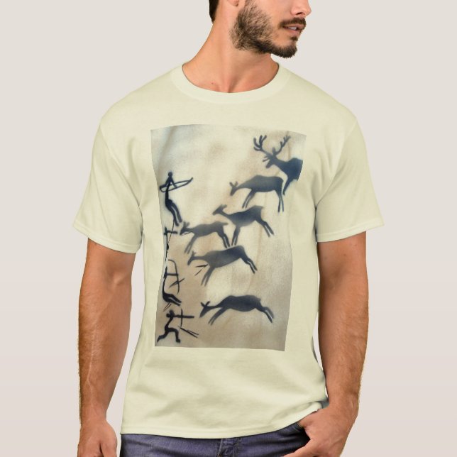 Grottamålningbågskyttar och hjort t shirt (Framsida)