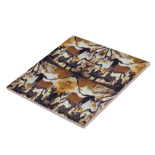 Grottan klottrar hästar Trivet Kakelplatta
