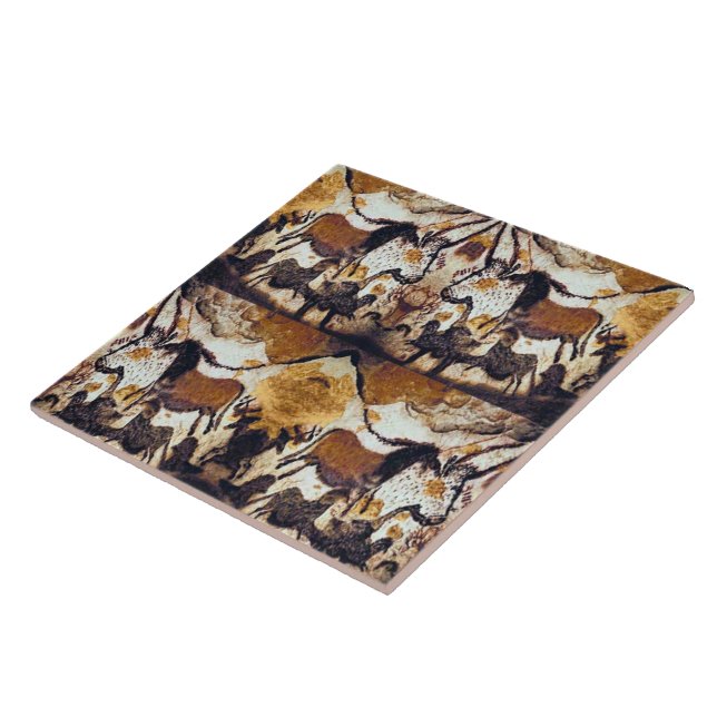 Grottan klottrar hästar Trivet Kakelplatta (Sidan)