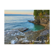 Grottan pekar, Door County, WI-vykort