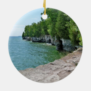 Grottan pekar parkerar Shoreline Julgransprydnad Keramik