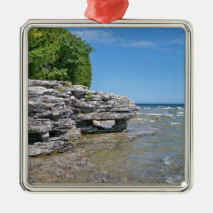 Grottan pekar parkerar Shoreline Julgransprydnad Metall