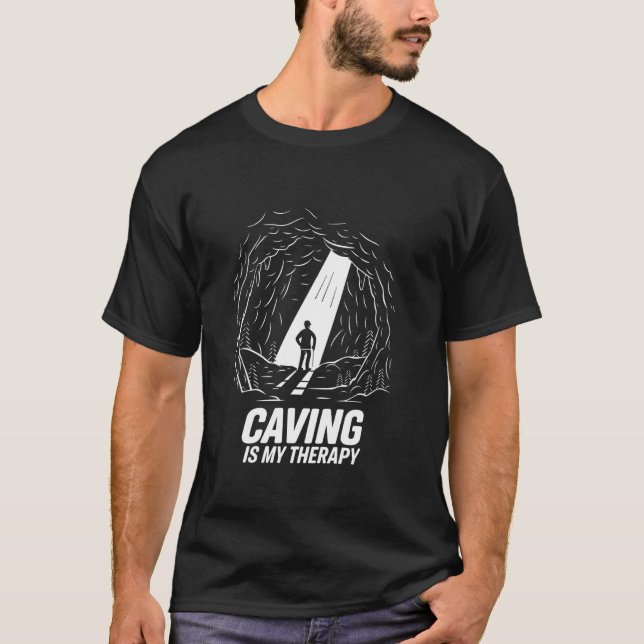 Grottdykning Utforskning Grottor Berg Speleo T Shirt (Framsida)