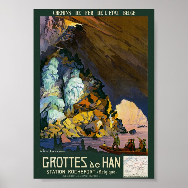 Grottes de Han Vintage Affisch 1922 (Framsidan)