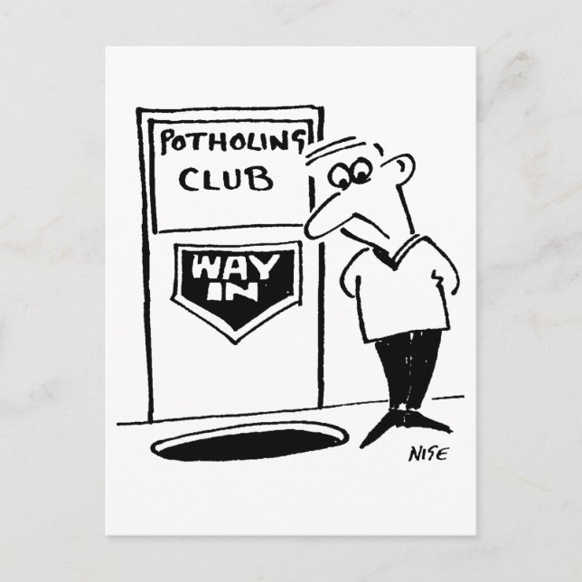 Grottklubbs ingång i golvet Cartoon Vykort (Framsida)