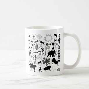grottmålning - primitiv konst kaffemugg