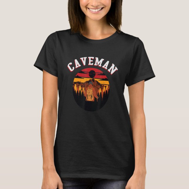 Grottman Cave Explorer-radering T Shirt (Framsida)