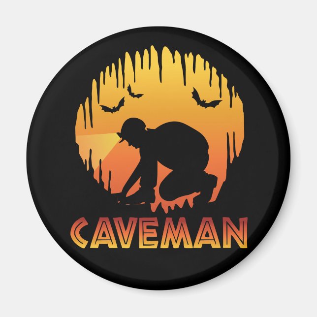 Grottman - Lustigt Cave Speleology Magnet (Framsidan)